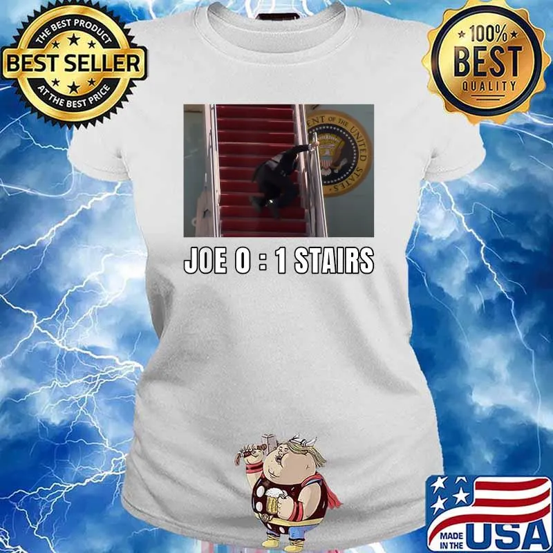 Joe Biden Falling Down Stairs Joe Vs Stairs Political Shirt Ladies tee