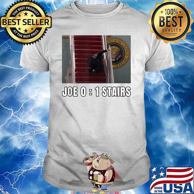 Joe Biden Falling Down Stairs Joe Vs Stairs Political Shirt