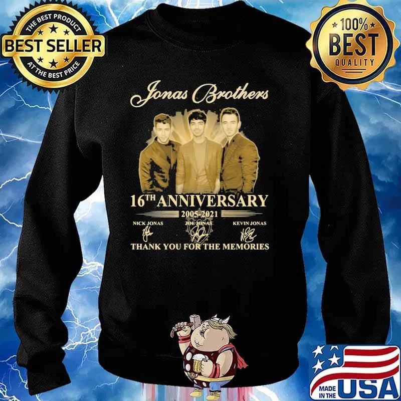 Jonas Brothers 16th Anniversary 2005 2021 Thank You For The Memories Signature Shirt Sweater