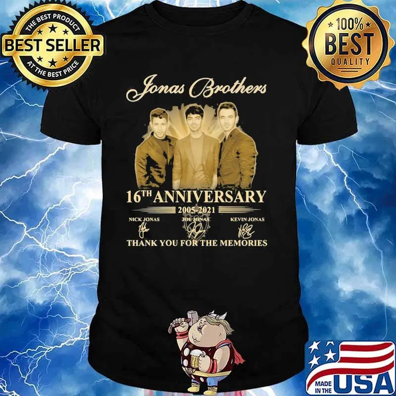 Jonas Brothers 16th Anniversary 2005 2021 Thank You For The Memories Signature Shirt