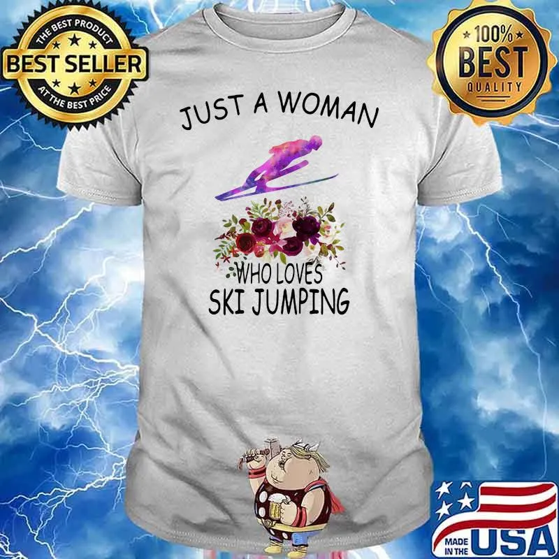 Just A Woman Who Loves Ski Jumping Flower Shirt