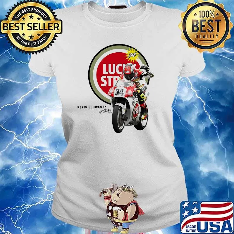 Kevin Schwantz Team Lucky Strike Signature Shirt Ladies tee