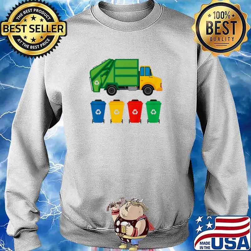Kids garbage truck recycling bins earth day children toddler Sweater