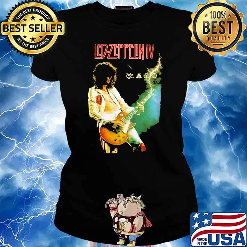 Led Zeppelin Player Guitar Legends Music Shirt Ladies tee