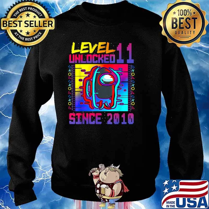 Level 11 Unlocked Among With Us 11th Birthday Since 2010 Shirt Sweater