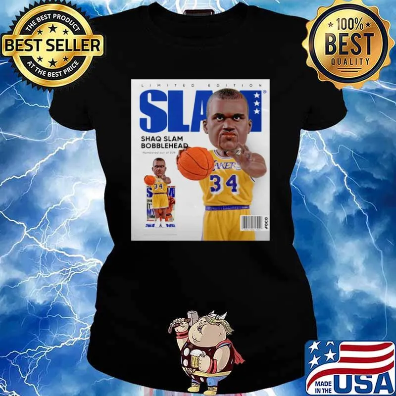 Limited Edition Slam Shaq Slam Bobblehead Ladies tee