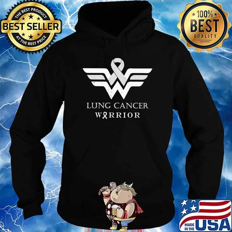 Lung Cancer Warrior Wonder Woman Logo Shirt Hoodie