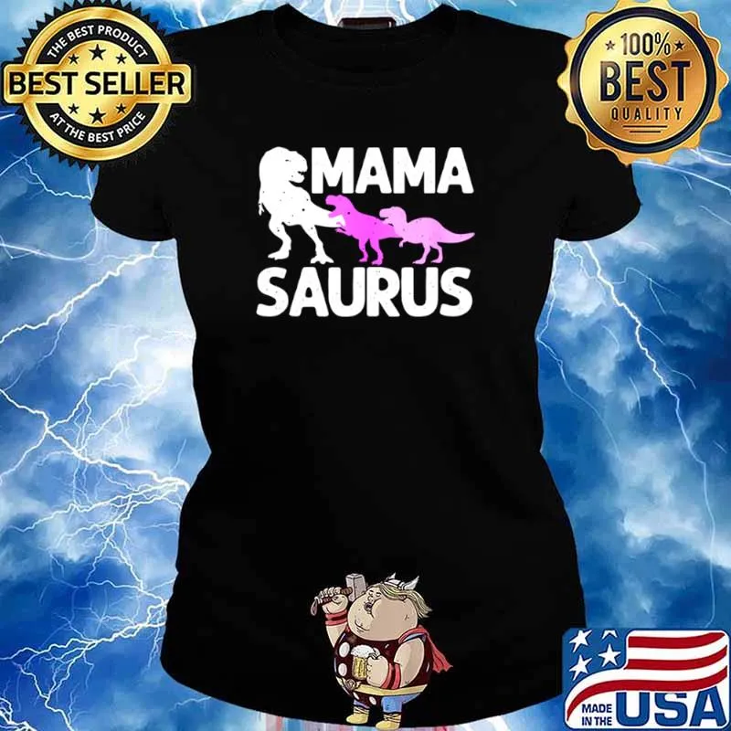 Mama Saurus For Mommy Dinosaur Mom Of Twins Ladies tee