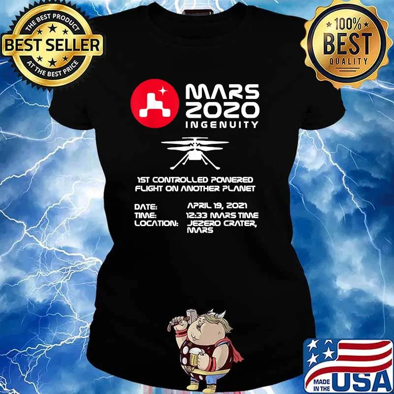 Mars 2020 Ingenuity Helicopter Flight Flying Planet Shirt Ladies tee