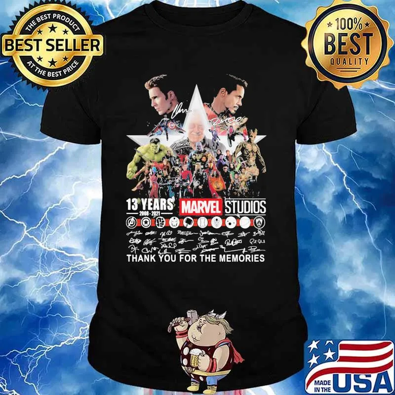 Marvel Studios 13 Years 2008 2021 Thank You For The Memories Signature Shirt