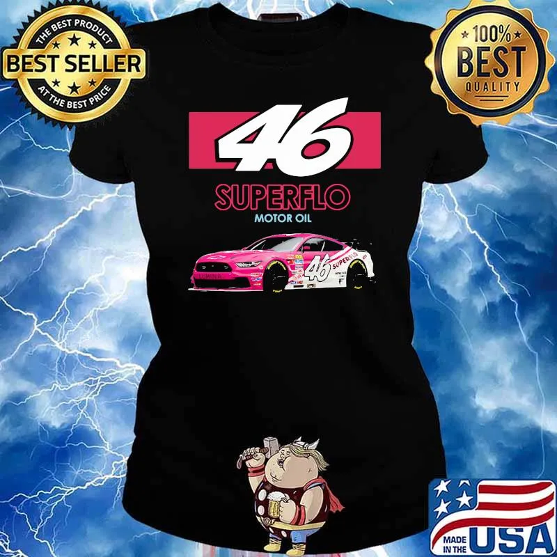 Mello Yello 46 Superflo Motor Oil Car Pink Shirt Ladies tee