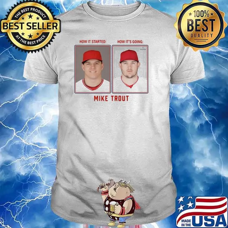 Mike Trout Then & Now Los Angeles Foosball Shirt