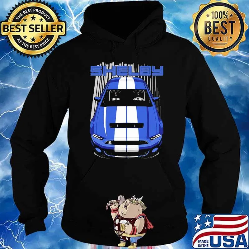 Mustang Shelby Gt500 S197 Blue And White Shirt Hoodie