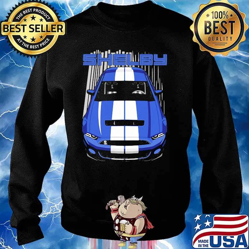 Mustang Shelby Gt500 S197 Blue And White Shirt Sweater