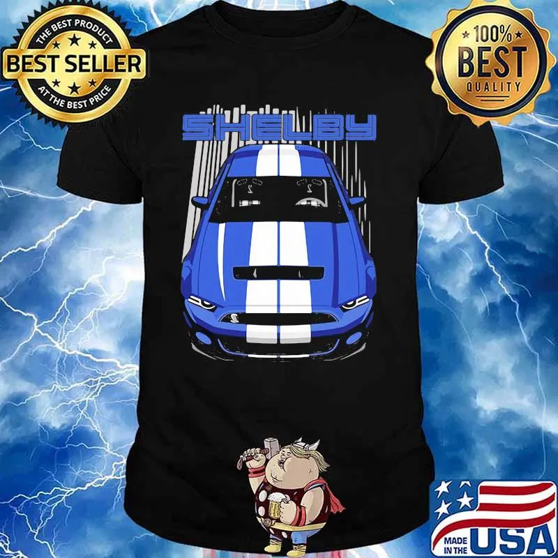 Mustang Shelby Gt500 S197 Blue And White Shirt