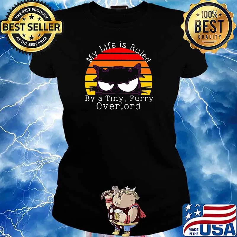 My Life Is Ruled By A Tiny Furry Overlord Cat Vintage Shirt Ladies tee