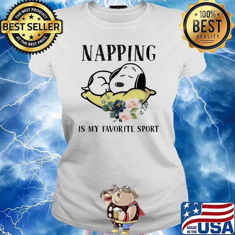 Napping Is My Favorite Sport Snoopy Flower Shirt Ladies tee