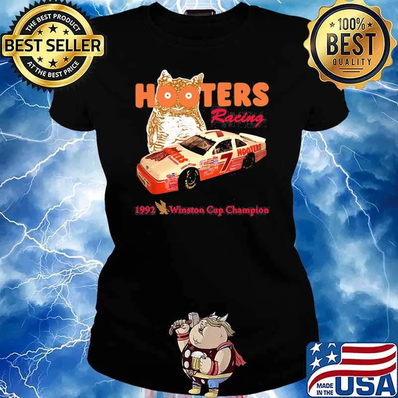 Nascar Alan Hooters Racing 1992 Winston Cup Champion Owl Shirt Ladies tee