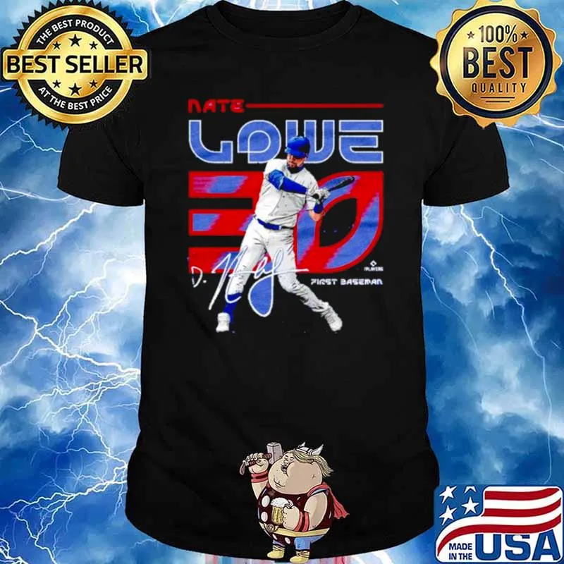 Nate Lowe first baseman signature shirt