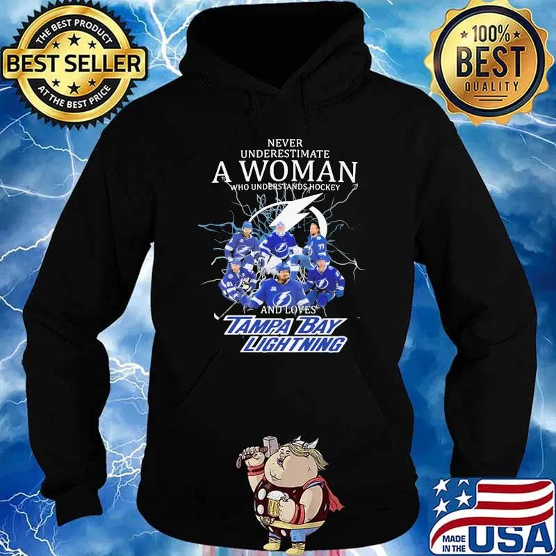 Never underestimate a woman who understands hockey and loves tampa bay lightnign signature Hoodie