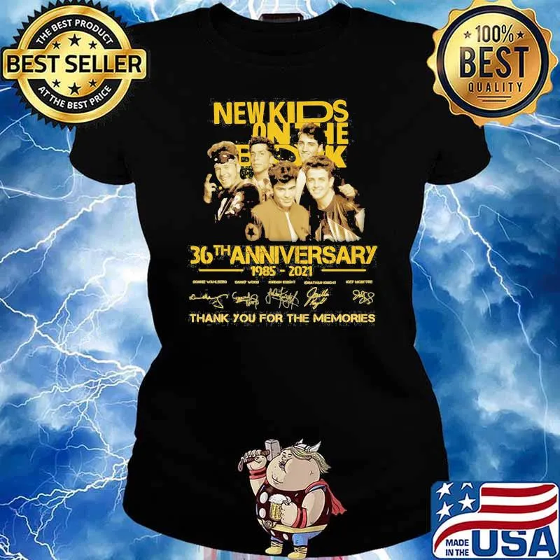 New Kids On The Block 36th Anniversary 1985 2021 Thank You For The Memories Signature Shirt Ladies tee