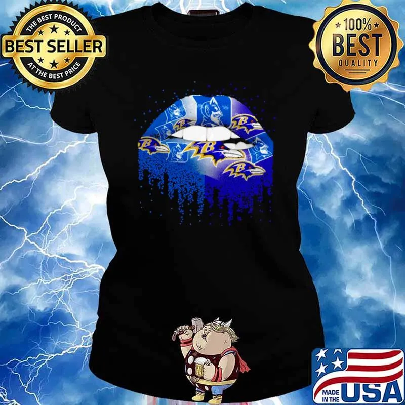 Nfl baltimore ravens lips logo Ladies tee
