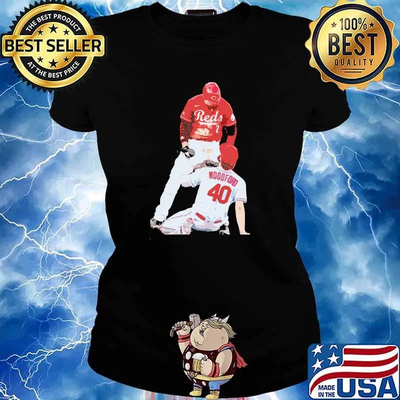 Nick Castellanos Reds and Jake Woodford Ladies tee
