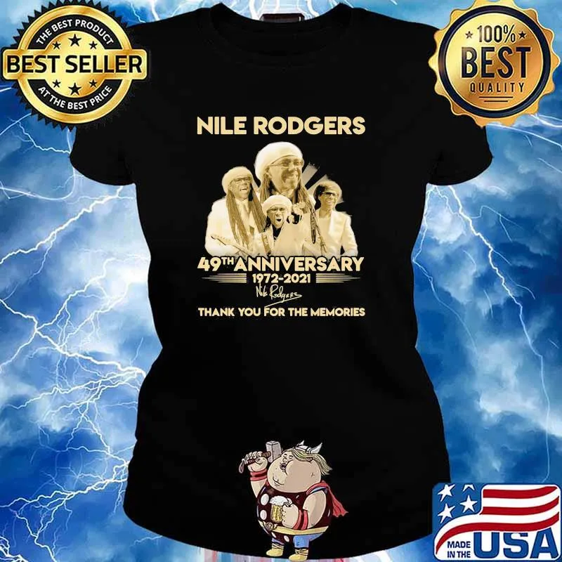 Nile Rodgers 49th Anniversary 1972 2021 Thank You For The Memories Signature Shirt Ladies tee
