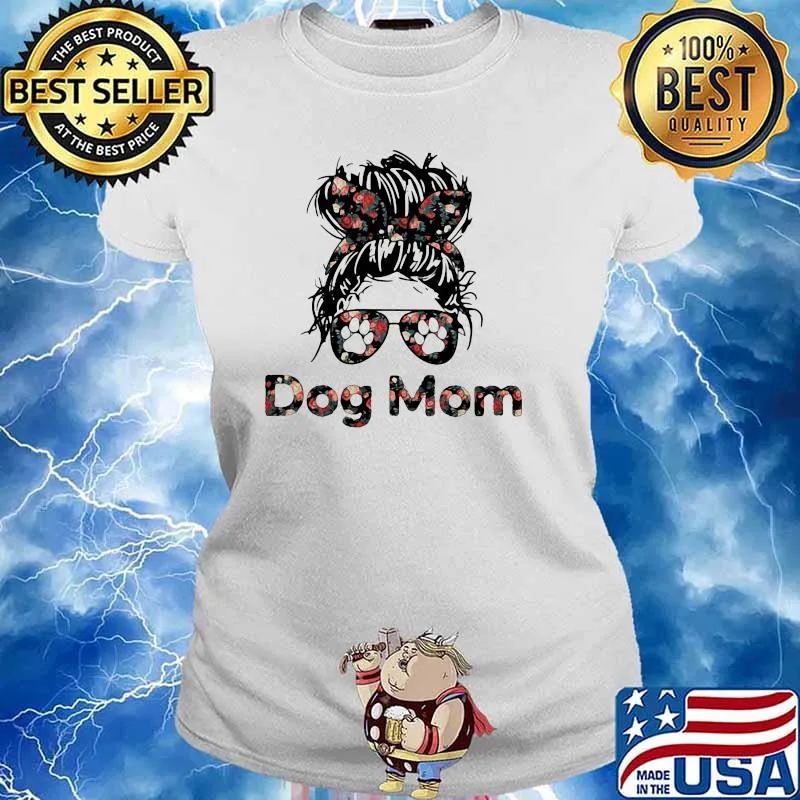 Official Dog Mom Flower Shirt Ladies tee