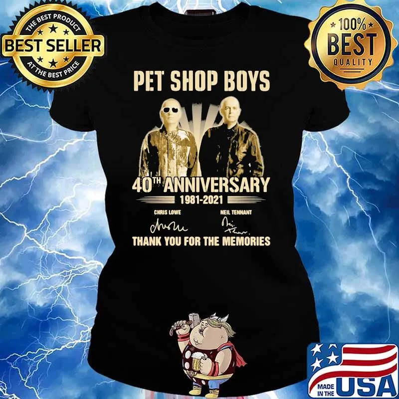 Pet Shop Boys 40th Anniversary 1981 2021 Thank You For The Memories Signature Shirt Ladies tee