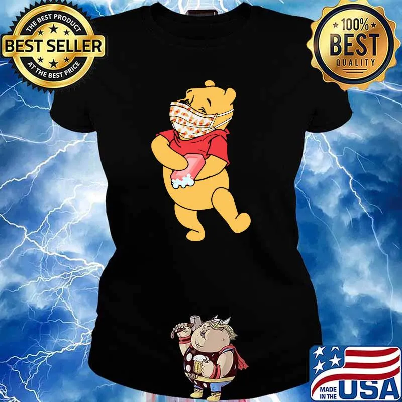 Pooh Wear Mask Corona Virus Shirt Ladies tee