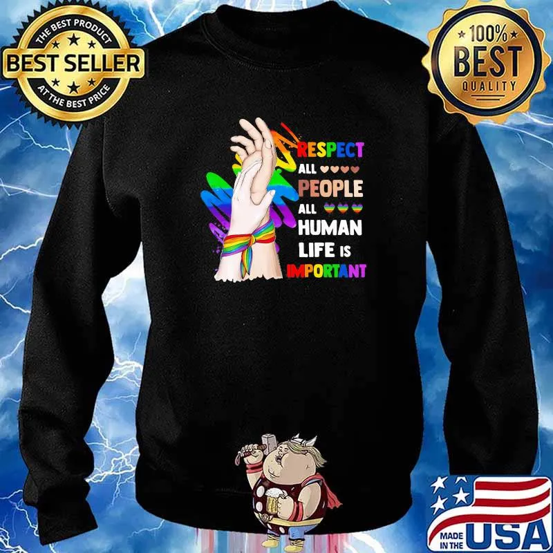 Respect All People All Human Life Is Important LGBT Shirt Sweater