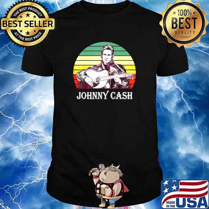 Retro Johnny Arts Cash Outlaws Music Vintage Guitar shirt