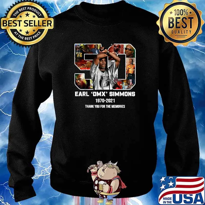 Rip D.M.X. Earl DMX Simmons 1970 2021 thank you for the memories signature Sweater