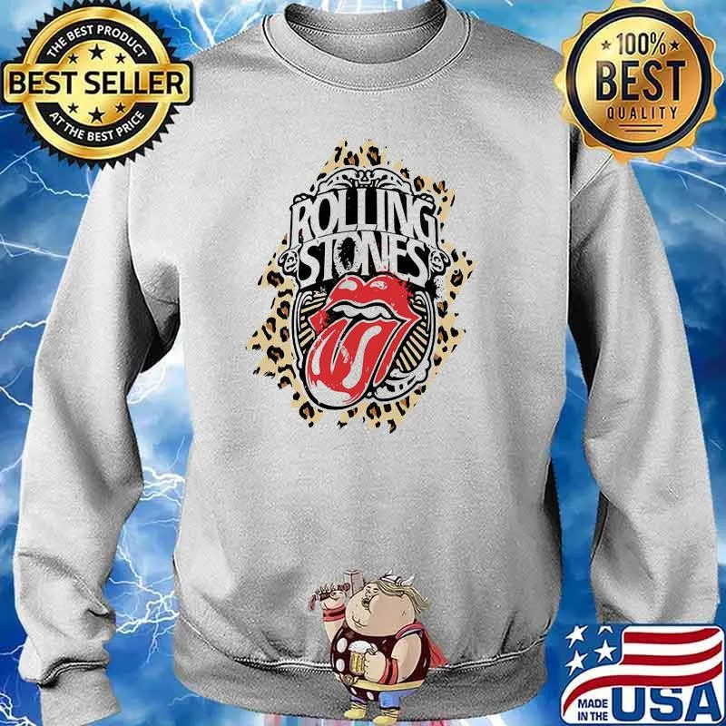 Rolling Stones Lip Logo Leopard Shirt Sweater