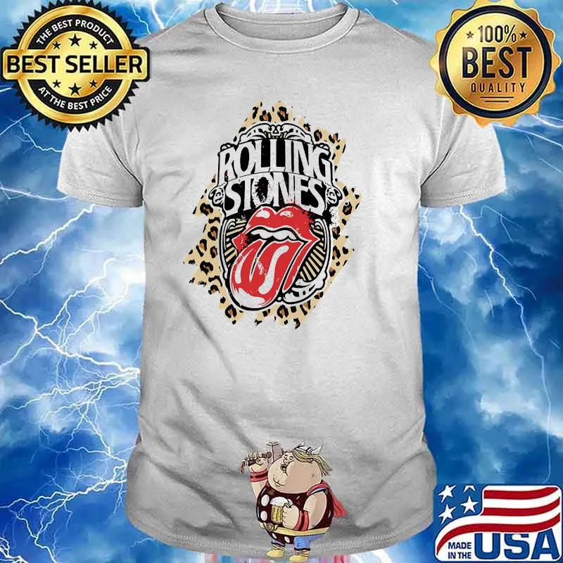 Rolling Stones Lip Logo Leopard Shirt