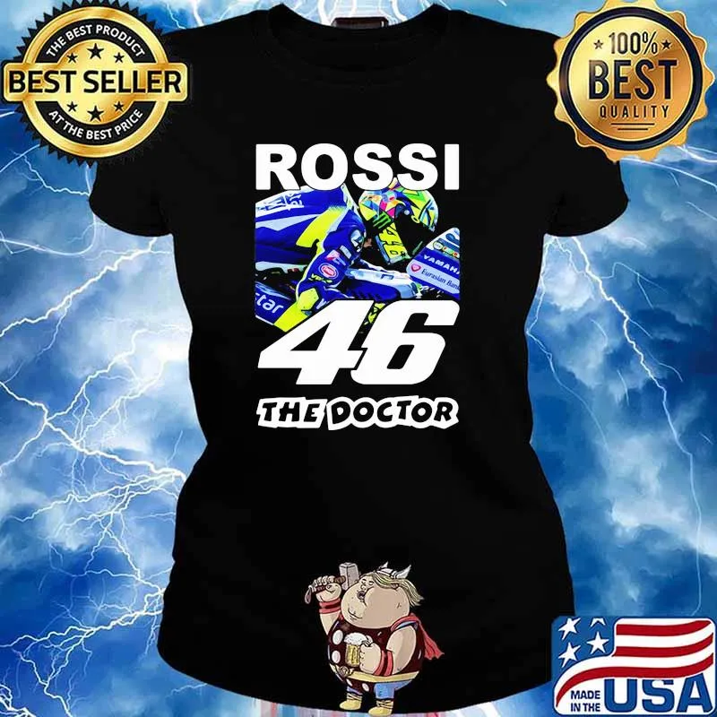 Rossi The Doctor 46 King Of The Mountain World Champion Motorcycle Shirt Ladies tee