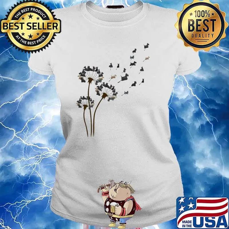 Scottish terrier dandelion flower Ladies tee