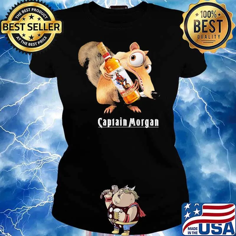 Scrat Do Chris Wedge Holding Captain Morgan Logo Shirt Ladies tee
