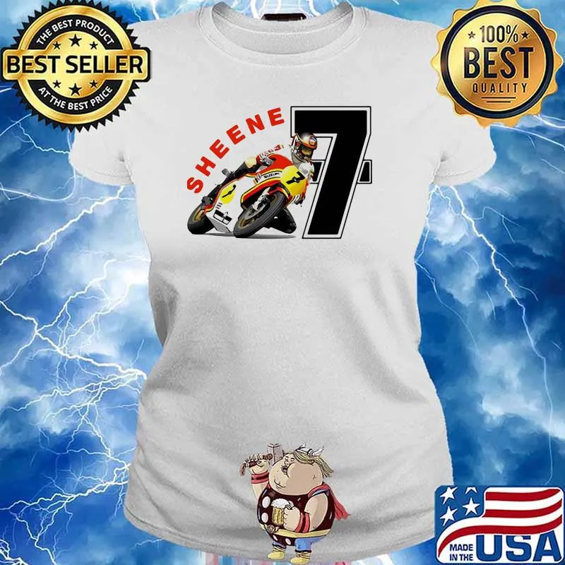 Sheene World Champion King Of The Mountain Motorcycle Shirt Ladies tee
