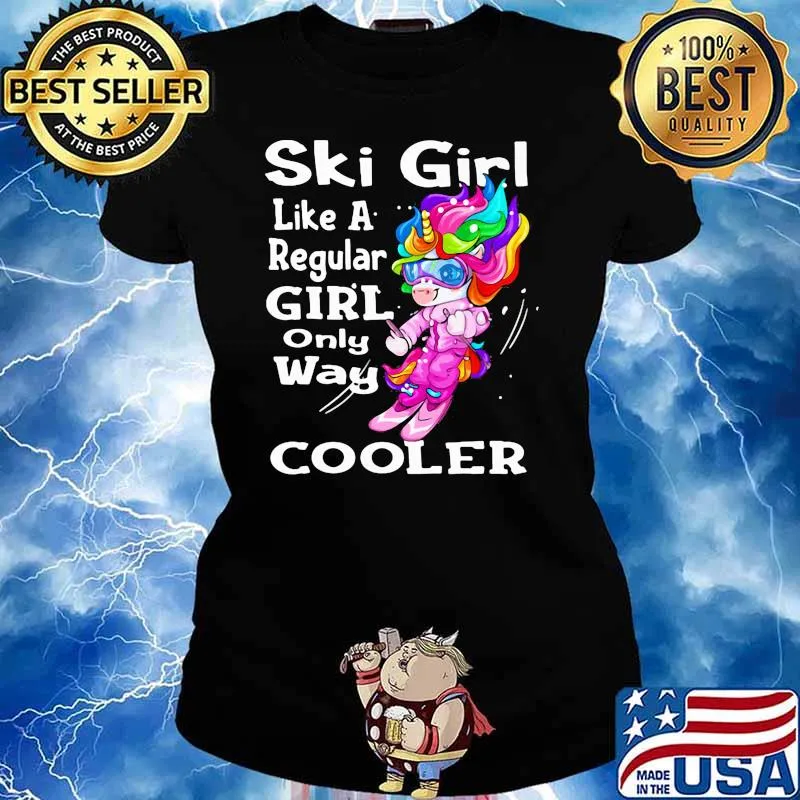 Ski Girl Like A Regular Girl Only Way Cooler Unicorn Shirt Ladies tee