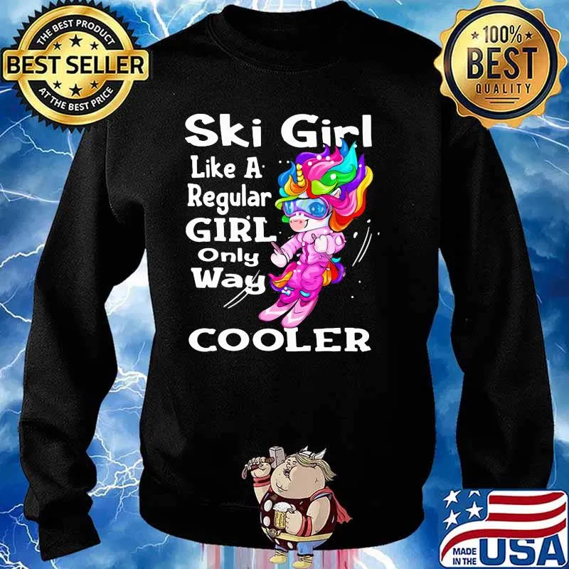 Ski Girl Like A Regular Girl Only Way Cooler Unicorn Shirt Sweater
