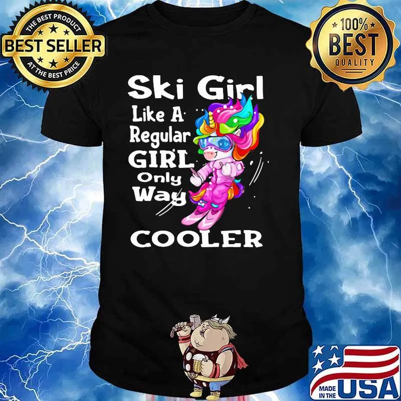 Ski Girl Like A Regular Girl Only Way Cooler Unicorn Shirt