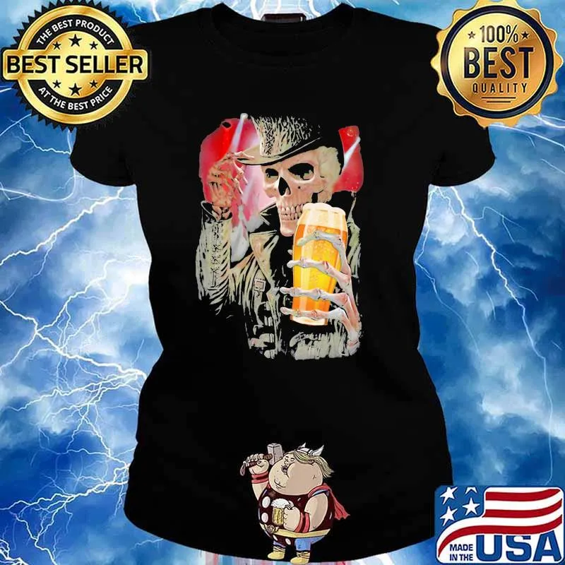 Skull Hello Darkness Beer Shirt Ladies tee