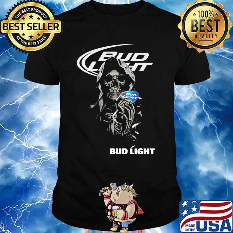 Skull Holding Bud Light Logo Shirt