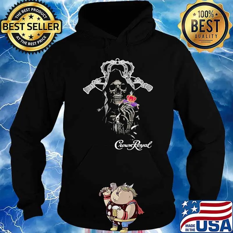 Skull Holding Crown Royal Logo Shirt Hoodie