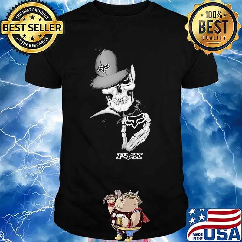 Skull Wear Hat And Holding Fx Logo Shirt