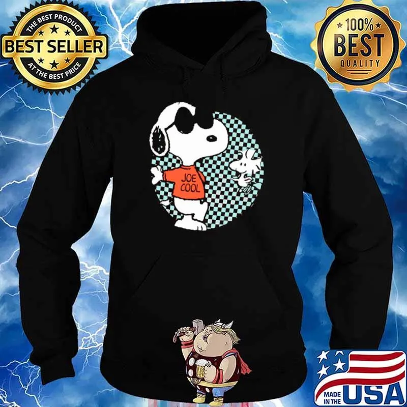 Snoopy Joe Cool And Woodstock Checkered Cartoon Hoodie