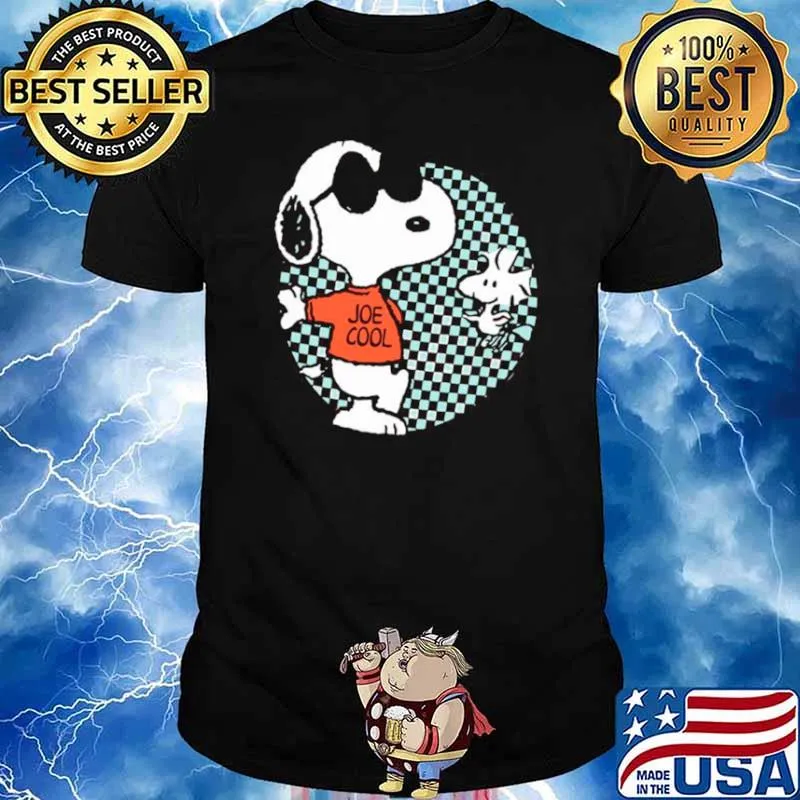 Snoopy Joe Cool And Woodstock Checkered Cartoon shirt