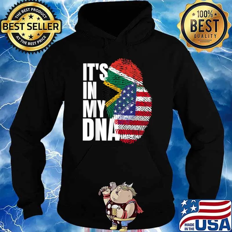 South African And American Mix DNA Heritage Flag Gift Shirt Hoodie